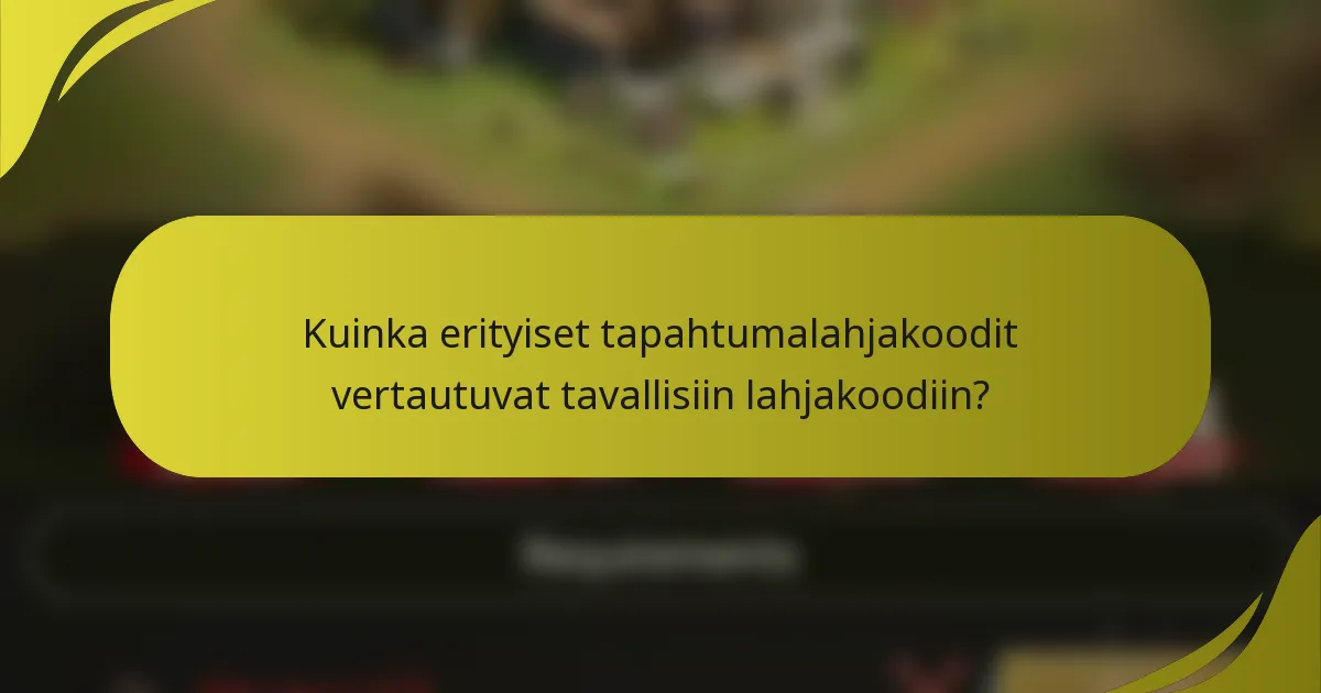 Kuinka erityiset tapahtumalahjakoodit vertautuvat tavallisiin lahjakoodiin?